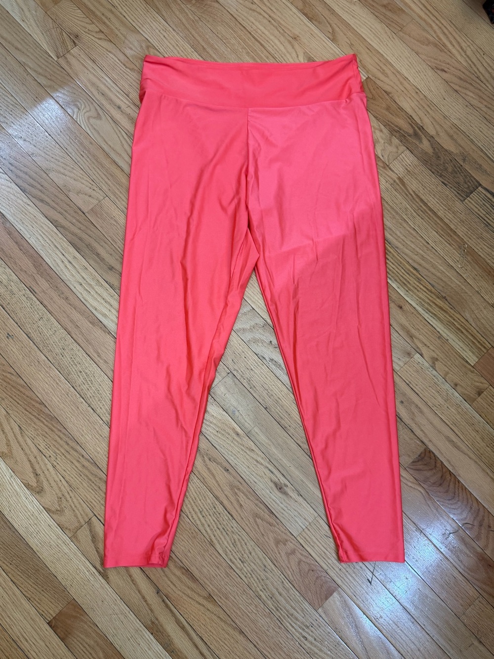 AQ Sport 1X Neon Coral Dance Workout Leggings